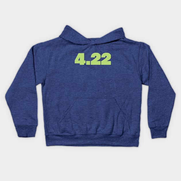 April 22nd Green 4.22 Earth Day Kids Hoodie by ellenhenryart